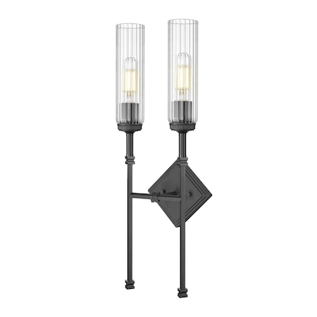 Z-Lite Esme Matte Black 2 Light Wall Sconce 3047-2S-MB