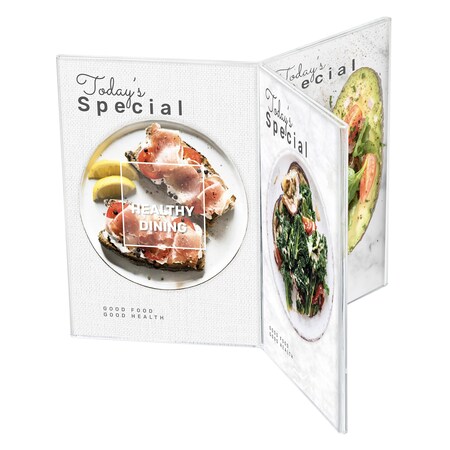 Deflecto 6-Sided Sign/Menu Holder, 4x6 04443