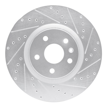 Dynamic Friction Co DFC Brake Rotor - Drilled and Slotted - Silver 631-46027R