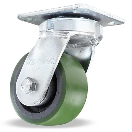 Hamilton Standard Duty Kingpinless Caster, 4" x 2" Duralast Polyurethane (95A) on Cast Iron Wheels S-52K-4DB