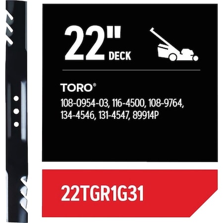 Oregon Gator 22'' Deck Lawnmower Blade - Fits Toro/Exmark Push Mowers A-22-1G