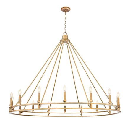Z-Lite Dennison 16-Light Chandelier, 59.75 in W, Signature Brass 4005-16SBR