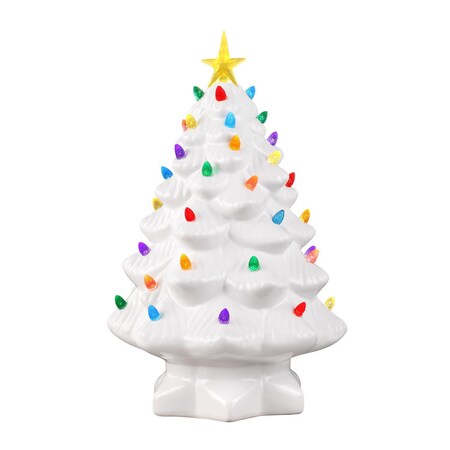 Mr. Christmas LED White Nostalgic Tree Table Decor 14 in. 19650AC