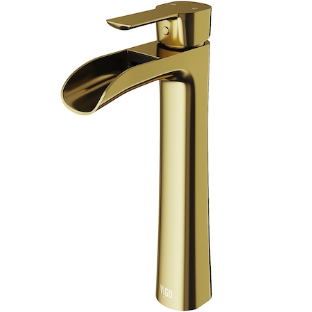 Vigo Niko Single Handle Single-Hole Bathroom Vessel Faucet in Matte Brushed Gold VG03024MG