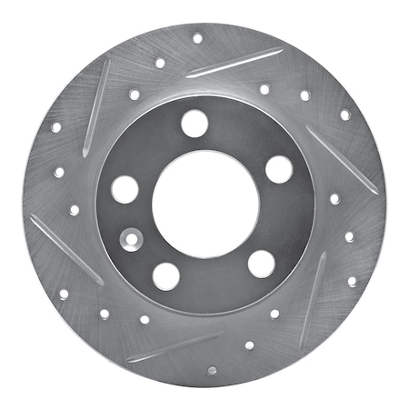 Dynamic Friction Co DFC Brake Rotor - Drilled and Slotted - Silver 631-74019L