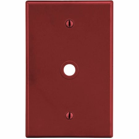 Hubbell Wiring Device-Kellems Wallplate, 1-Gang, .406" Opening, Box Mount, Red P11R