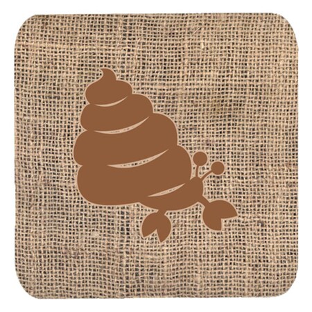 Carolines Treasures Hermit Crab Burlap and Brown Foam Coasters- Set - 4 BB1092-BL-BN-FC