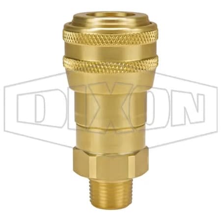 Dixon DF Series Industrial Automatic Male Quick Disconnect Pneumatic Coupler, 1/2-14 Nominal, 500 psi Pres 6DM4-B
