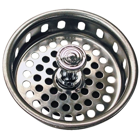 Danco Basket Strainer, 314 in Dia, Brass, Chrome, For 314 in Drain Opening Sink 51275