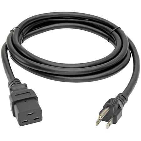 Eaton Tripp Lite Series Computer Power Cord, C19 to NEMA 5-15P - Heavy-Duty, 15A, 125V, 14 AWG, 10 ft. P034-010