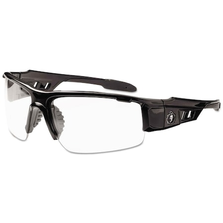 Ergodyne Dagr, Safety Glasses, Clear Lens, Black Frame, Wraparound 52000