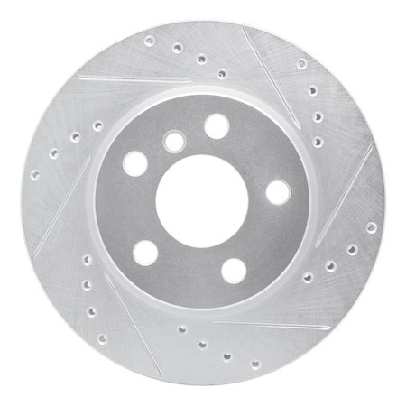 Dynamic Friction Co DFC Brake Rotor - Drilled and Slotted - Silver 631-32017R