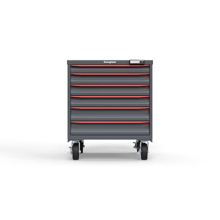 Strong Hold 6 drawer cabinet - (1x 2in, 3x 3in, 2x 4in) - Red accents - E-Lock w/ Tracking S3036-PCTAS-0601DS