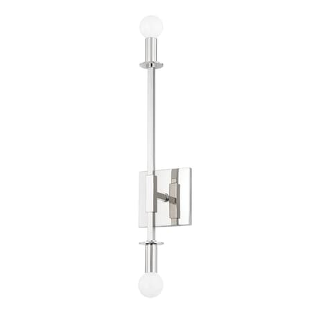 Mitzi Milana 2 Light Wall Sconce 15.75 In. Polished Nickel H717102-PN