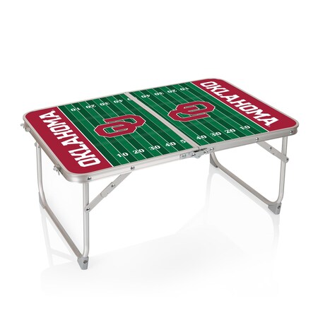 Picnic Time Family Of Brands Oklahoma Sooners - Concert Table Mini Portable Table, Charcoal Wood Grain 843-00-141-454-0