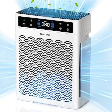Edendirect 2250 sq.ft. HEPA Personal Air Purifier White, with 5-Level Speed, PM2.5 Real-time Display, 16H Timer ZR-QRAP019TKV01