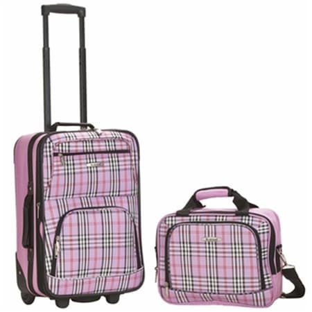 Rockland 2 PC LUGGAGE SET - PINK CROSS F102-PINKCROSS
