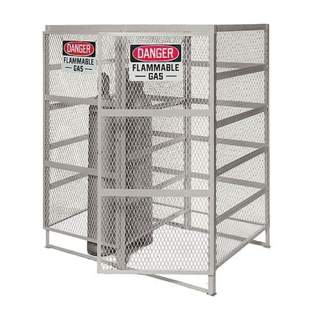 Pucel Vertical Gas Cylin Der Cabinet, 16 Cylin Der Capacity, 60 in W x 72 in H x 38 in D, Putty UGCSC-16