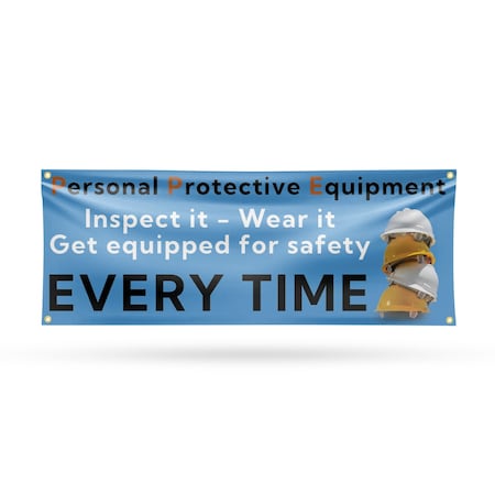 Signmission Personal Protective Equipment, 18 Inch x 48 Inch, Vinyl Banner B-30783