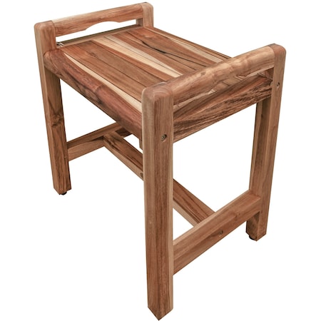 Homeroots 21" X 20" Brown Solid Wood Rectangular Shower Bench 383360