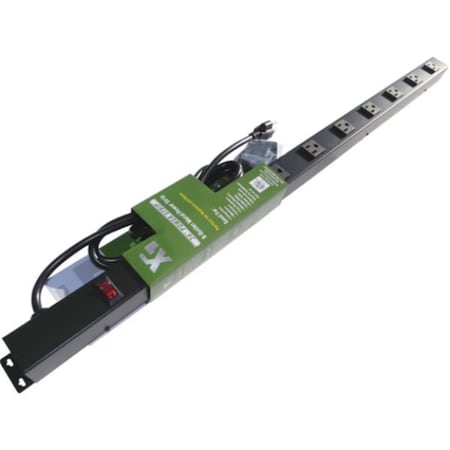 Digital Delights Power Strip, Surge, SJT, 5-15R, 5-15P, 6 ft., Black DI2950243