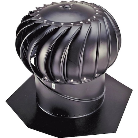 Lomanco LOMANCO Whirlybird BIB14B Turbine Ventilator, 110 mph, Aluminum, Black BIB14B