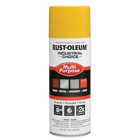 Industrial Choice 12 Oz Rust-Oleum Brands OSHA Safety Yellow Enamel Spray Paint 1644830