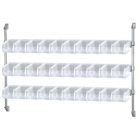 Quantum Storage Systems 60X34 CANTILEVER BIN HOLDERS W/CLEAR BINS CAN-34-60BH-230CL