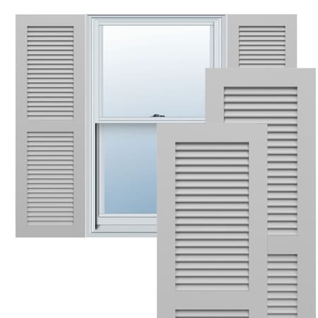 Ekena Millwork True Fit PVC Two Equal Louver Shutters, Primed, 18"W x 68"H TFP101LVF18X068PR