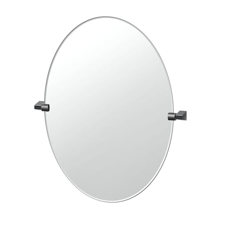 Gatco A-Line 32" Frameless Oval Mirror, Matte Black 5659MXLG