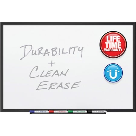 Quartet Mfg. Quartet, Classic Porcelain Magnetic Whiteboard, 96 X 48, Black Aluminum Frame 2548B