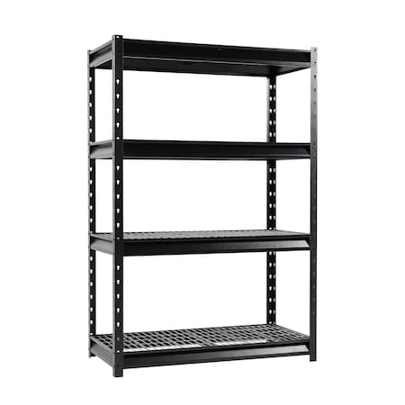 Shuntong Atlas 4-Tier 48 in.W x 24 in.D x 72 in.H Heavy Duty Garage Shelving Unit Load 12000 Lbs, Hammertone ATLAS482472-4H3000