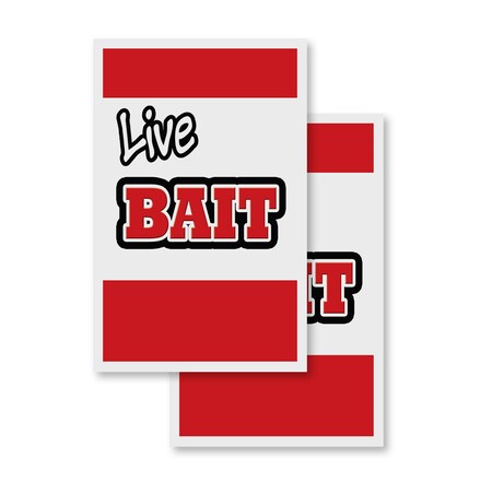 Signmission Live Bait, Vinyl Decals Only 24 Inch x 36 Inch, Vinyl Decal, 2PK DSB-2436-2PACK-Live Bait