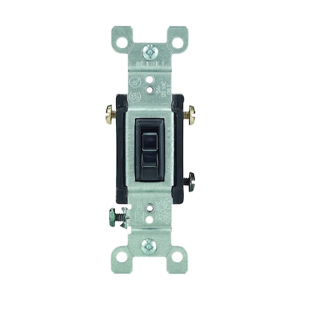 Leviton Toggle Switch, 15 Amp, 120 Volt, Black 1453-2E