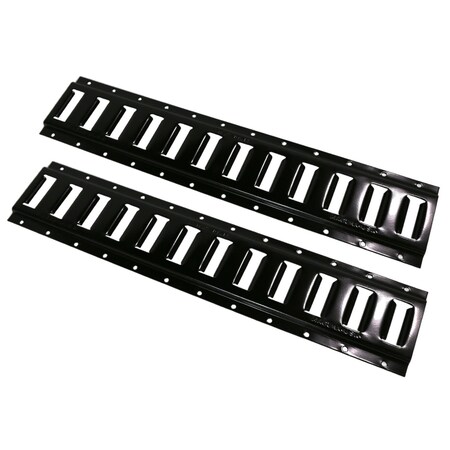 Mytee Products (2 Pack) 2ft E-Track Horizontal Galvanized Black Powder Coated, Steel for Carg..., 2PK ETKH2-BLK-USx2