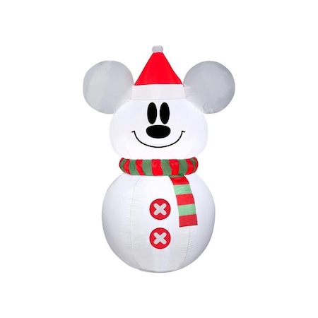 Disney Mickey Mouse Snowman Inflatable Christmas Lawn Decoration, Lighted, 3.5-Ft. 117565