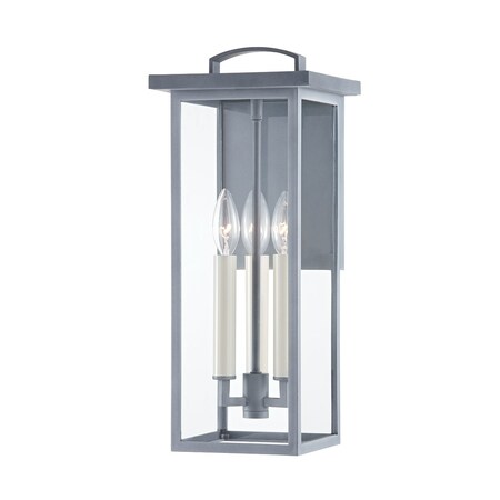 Troy Lighting Eden 3 Light Wall Sconce 7.5 In. Weathered Zinc B7522-WZN