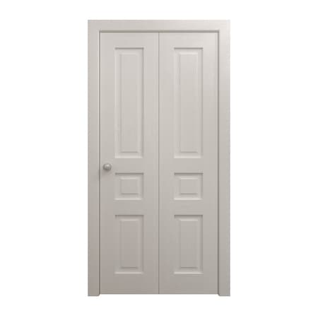 Sartodoors Sliding Closet Bi-fold Doors 36 x 80 inches, Ego 5012 Painted White Oak, Sturdy Tracks Moldings Tr EGO5012BF-PWO-36x80 (2* 18x80)