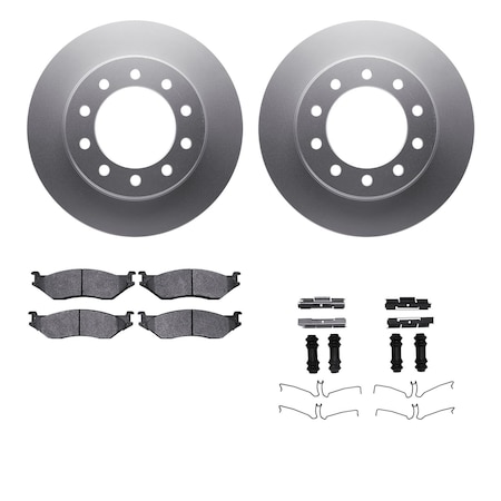 Dynamic Friction Co DFC GEOSPEC Coated Rotor- Heavy Duty Brake Pad includes Hardware 4412-54053