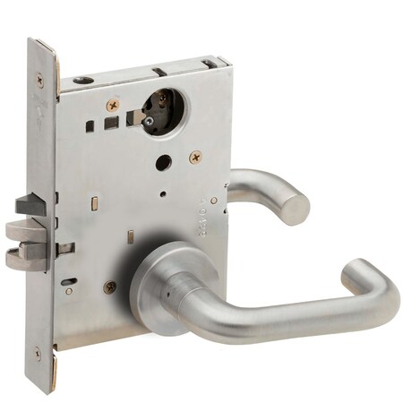 Schlage Grade 1 Classroom Security Mortise Lock, Less Cylinder, 03 Lever, A Rose, Satin Stainless Steel Fin L9071L 03A 630