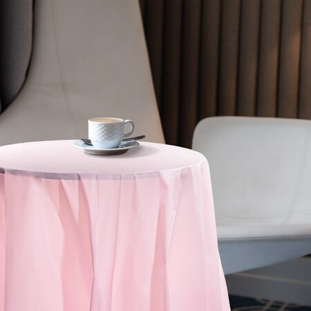 Smarty Had A Party 84 Pink Round Disposable Plastic Tablecloths 96 Tablecloths, 96PK 823270-PNK-CASE