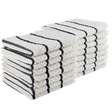 Lavish Home Dish Cloths 16-Pack for Washing Dishes, Scrubbing, Drying & Everyday Messes Soft & Absorbent Sets 69-04-BLK