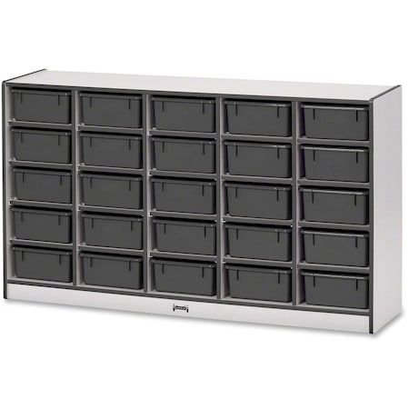 Jonti-Craft Rainbow Accents 25 Tub Mobile Storage, with Tubs, Black 4026JCWW180