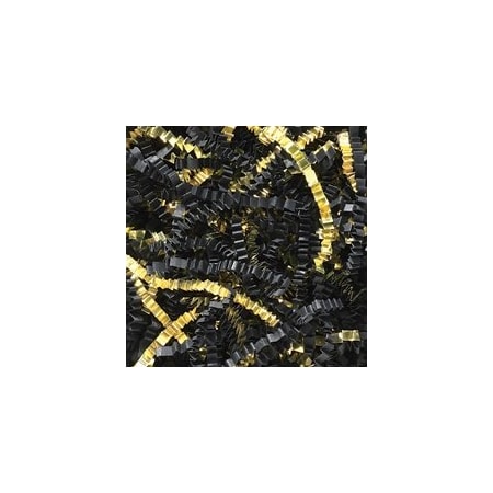 Bubblefast 10 lb. Black and Gold Metallic Blend Crinkle Paper BFCPB10GG
