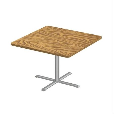 Correll Square Cafe Table, 42 in W, 42 in L, 29 in H, Particleboard Top, Medium Oak SXT42S-06-98-06