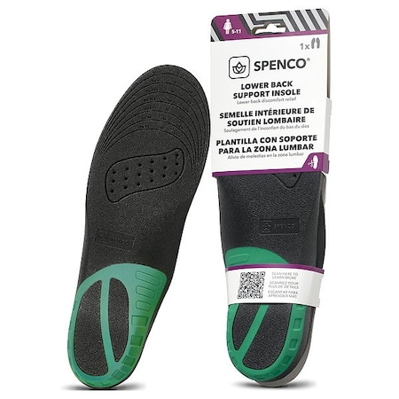 Spenco Insole, Green/Black, Size Women 5-11, PR 92368