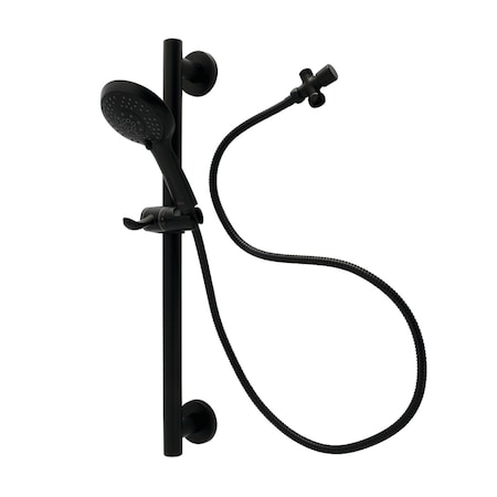 Kingston Brass Shower System with Slide/Grab Bar and Hand Shower, Matte Black KAK1540D