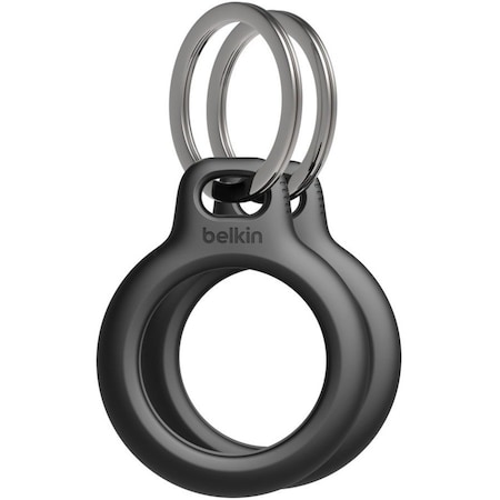 Belkin Secure Holder with Key Ring for AirTag 2-Pack - Plastic - Black - 2 / Pack MSC002BTBK