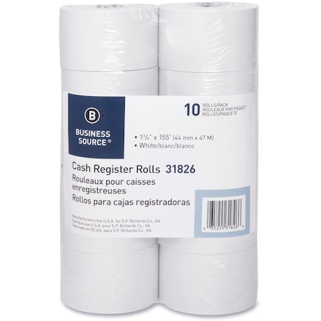 Business Source Paper Roll, 155 ft, White, PK2 BSN31826