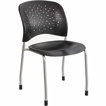 Safco Guest Chair, Black Back, 19 in W 24-1/2" L 33-1/2" H 6805BL